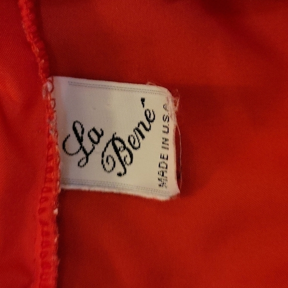VTG LA BENE 1970s Red Ruffle High Neck Puff Sleeve Colonial Castlecore Blouse - Picture 7 of 9